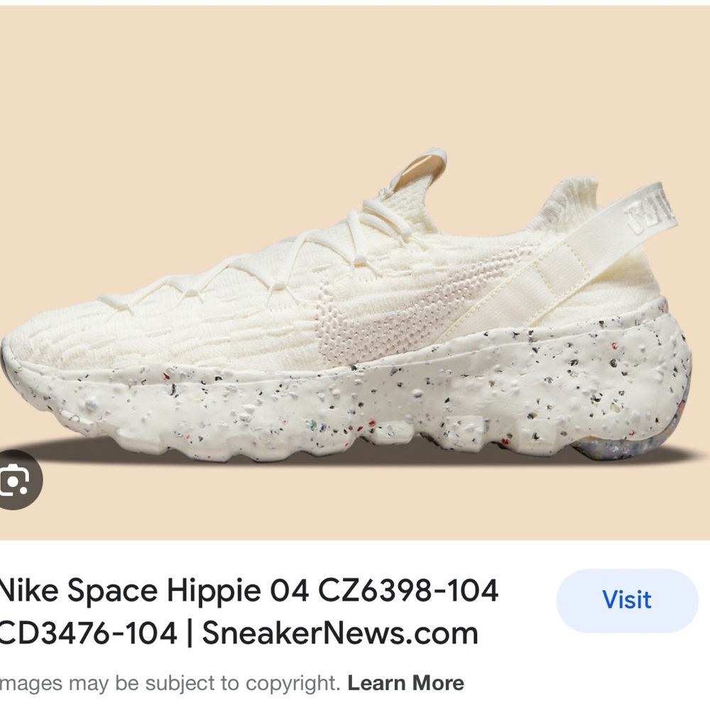 White Nike Space Hippie Shoes